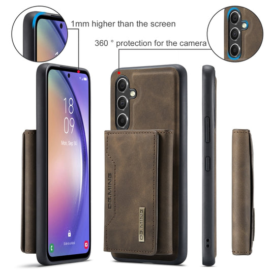 For Samsung Galaxy A35 5G DG.MING M2 Series 3-Fold Multi Card Bag + Magnetic Phone Case(Coffee) by DG.MING