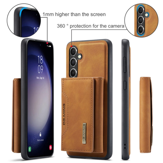 For Samsung Galaxy A55 5G DG.MING M2 Series 3-Fold Multi Card Bag + Magnetic Phone Case(Brown) by DG.MING