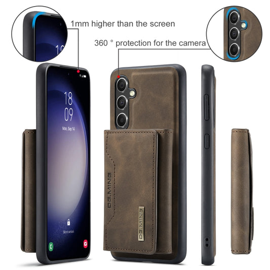 For Samsung Galaxy A55 5G DG.MING M2 Series 3-Fold Multi Card Bag + Magnetic Phone Case(Coffee) by DG.MING