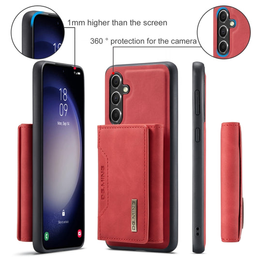 For Samsung Galaxy A55 5G DG.MING M2 Series 3-Fold Multi Card Bag + Magnetic Phone Case(Red) by DG.MING