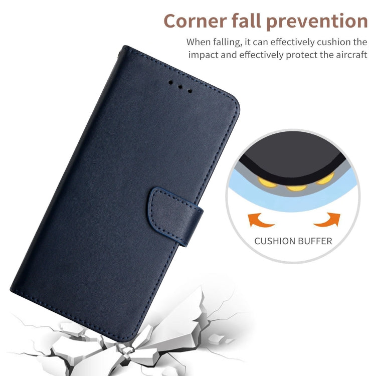 For Xiaomi Redmi A3 Genuine Leather Fingerprint-proof Flip Phone Case(Blue) - Xiaomi Cases by buy2fix | Online Shopping UK | buy2fix