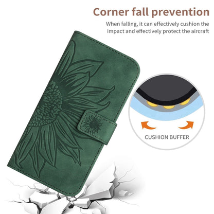 For Xiaomi 13T / 13T Pro Skin Feel Sun Flower Embossed Flip Leather Phone Case with Lanyard(Green) - Xiaomi Cases by buy2fix | Online Shopping UK | buy2fix