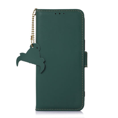 For Xiaomi Redmi A3 Genuine Leather Magnetic RFID Leather Phone Case(Green) - Xiaomi Cases by buy2fix | Online Shopping UK | buy2fix