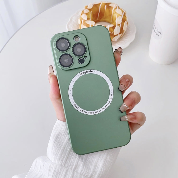 For iPhone 14 Plus Magsafe Magnetic PC Shockproof Phone Case With Camera Lens(Green) - iPhone 14 Plus Cases by buy2fix | Online Shopping UK | buy2fix