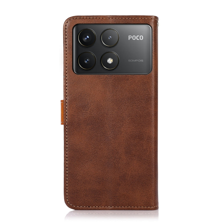 For Xiaomi Redmi K70 5G / K70 Pro 5G KHAZNEH Cowhide Texture Flip Leather Phone Case(Brown) - Xiaomi Cases by buy2fix | Online Shopping UK | buy2fix