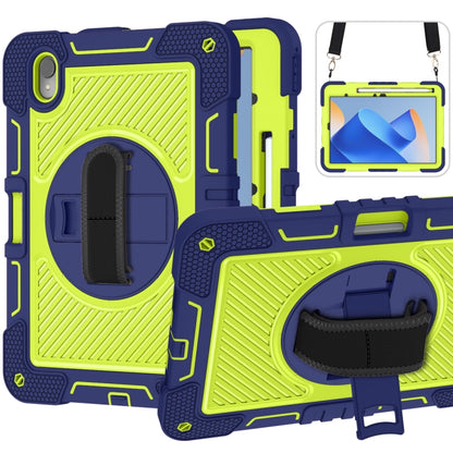 For Huawei MatePad 11 2023 360 Degree Rotation PC Contrast Silicone Tablet Case(Navy Blue + Yellow Green) - Huawei by buy2fix | Online Shopping UK | buy2fix