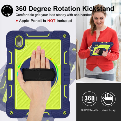 For Huawei MatePad 11 2023 360 Degree Rotation PC Contrast Silicone Tablet Case(Navy Blue + Yellow Green) - Huawei by buy2fix | Online Shopping UK | buy2fix