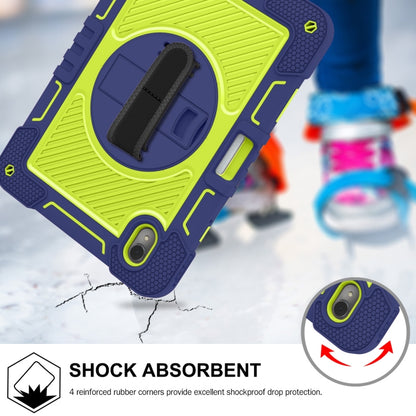 For Huawei MatePad 11 2023 360 Degree Rotation PC Contrast Silicone Tablet Case(Navy Blue + Yellow Green) - Huawei by buy2fix | Online Shopping UK | buy2fix