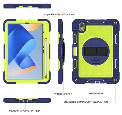 For Huawei MatePad 11 2023 360 Degree Rotation PC Contrast Silicone Tablet Case(Navy Blue + Yellow Green) - Huawei by buy2fix | Online Shopping UK | buy2fix