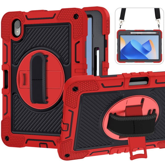 For Huawei MatePad 11 2023 360 Degree Rotation PC Contrast Silicone Tablet Case(Red + Black) - Huawei by buy2fix | Online Shopping UK | buy2fix