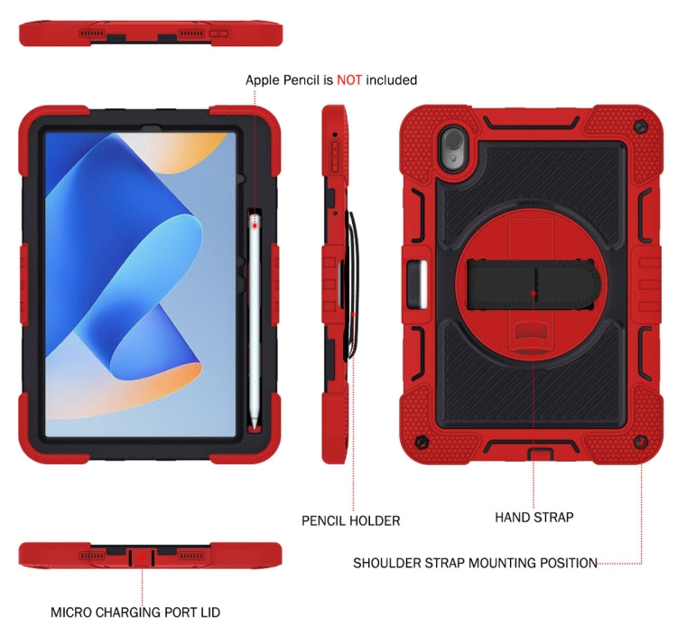For Huawei MatePad 11 2023 360 Degree Rotation PC Contrast Silicone Tablet Case(Red + Black) - Huawei by buy2fix | Online Shopping UK | buy2fix