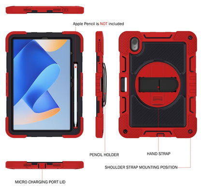 For Huawei MatePad 11 2023 360 Degree Rotation PC Contrast Silicone Tablet Case(Red + Black) - Huawei by buy2fix | Online Shopping UK | buy2fix