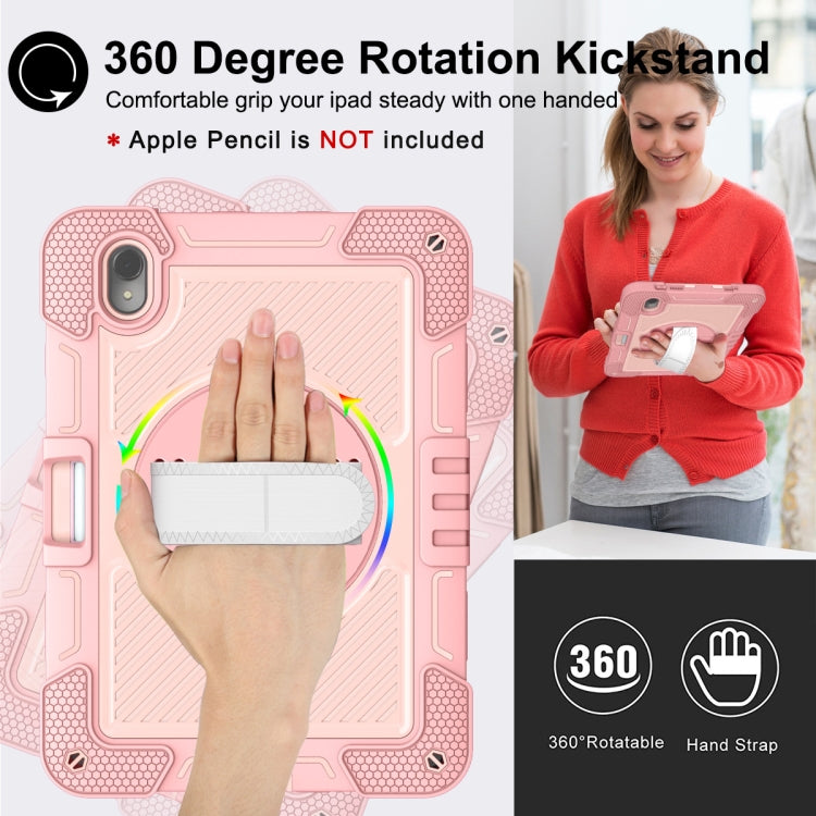 For Huawei MatePad 11 2023 360 Degree Rotation PC Contrast Silicone Tablet Case(Rose Gold) - Huawei by buy2fix | Online Shopping UK | buy2fix
