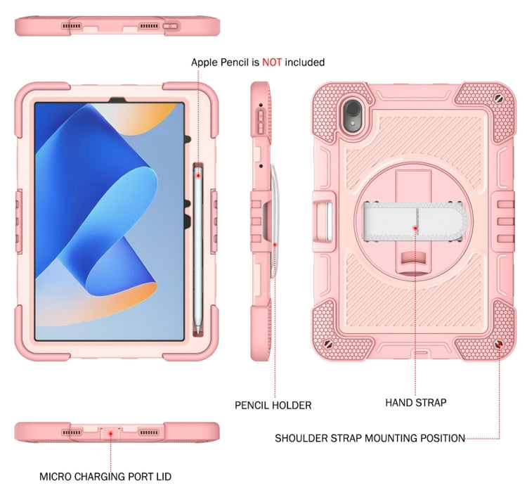 For Huawei MatePad 11 2023 360 Degree Rotation PC Contrast Silicone Tablet Case(Rose Gold) - Huawei by buy2fix | Online Shopping UK | buy2fix