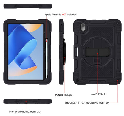 For Huawei MatePad 11 2023 360 Degree Rotation PC Contrast Silicone Tablet Case(Black) - Huawei by buy2fix | Online Shopping UK | buy2fix