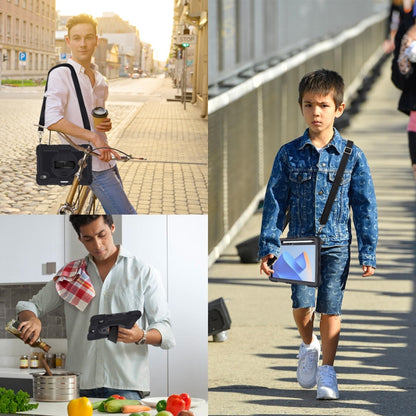 For Huawei MatePad 11 2023 360 Degree Rotation PC Contrast Silicone Tablet Case(Black) - Huawei by buy2fix | Online Shopping UK | buy2fix