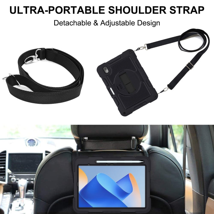 For Huawei MatePad 11 2023 360 Degree Rotation PC Contrast Silicone Tablet Case(Black) - Huawei by buy2fix | Online Shopping UK | buy2fix