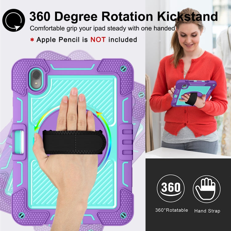 For Huawei MatePad 11 2023 360 Degree Rotation PC Contrast Silicone Tablet Case(Purple + Mint Green) - Huawei by buy2fix | Online Shopping UK | buy2fix