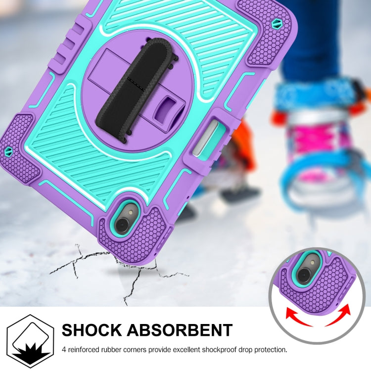 For Huawei MatePad 11 2023 360 Degree Rotation PC Contrast Silicone Tablet Case(Purple + Mint Green) - Huawei by buy2fix | Online Shopping UK | buy2fix