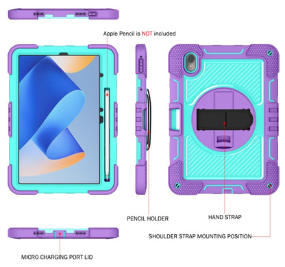 For Huawei MatePad 11 2023 360 Degree Rotation PC Contrast Silicone Tablet Case(Purple + Mint Green) - Huawei by buy2fix | Online Shopping UK | buy2fix