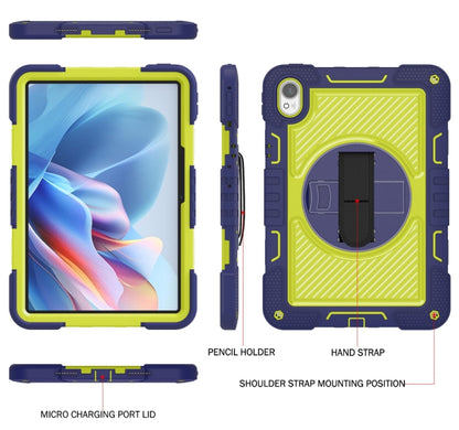 For Huawei MatePad 11.5 2023 360 Degree Rotation PC Contrast Silicone Tablet Case(Navy Blue + Yellow Green) - Huawei by buy2fix | Online Shopping UK | buy2fix