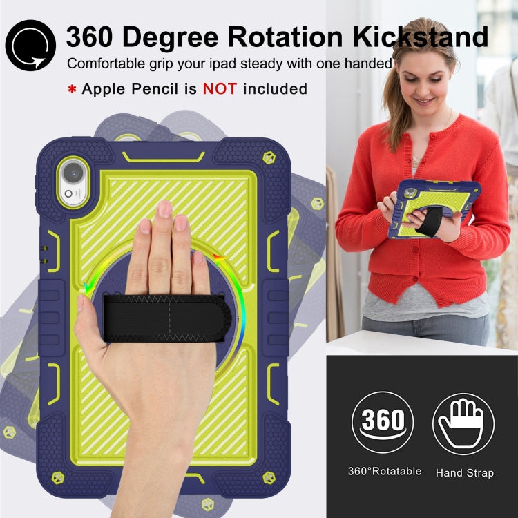For Huawei MatePad 11.5 2023 360 Degree Rotation PC Contrast Silicone Tablet Case(Navy Blue + Yellow Green) - Huawei by buy2fix | Online Shopping UK | buy2fix