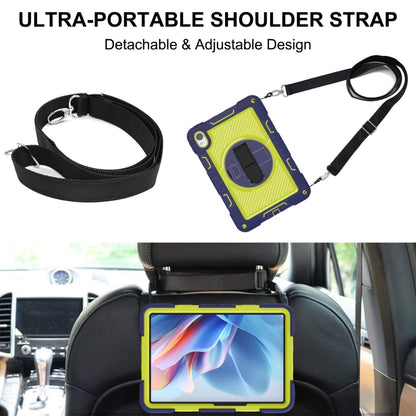 For Huawei MatePad 11.5 2023 360 Degree Rotation PC Contrast Silicone Tablet Case(Navy Blue + Yellow Green) - Huawei by buy2fix | Online Shopping UK | buy2fix