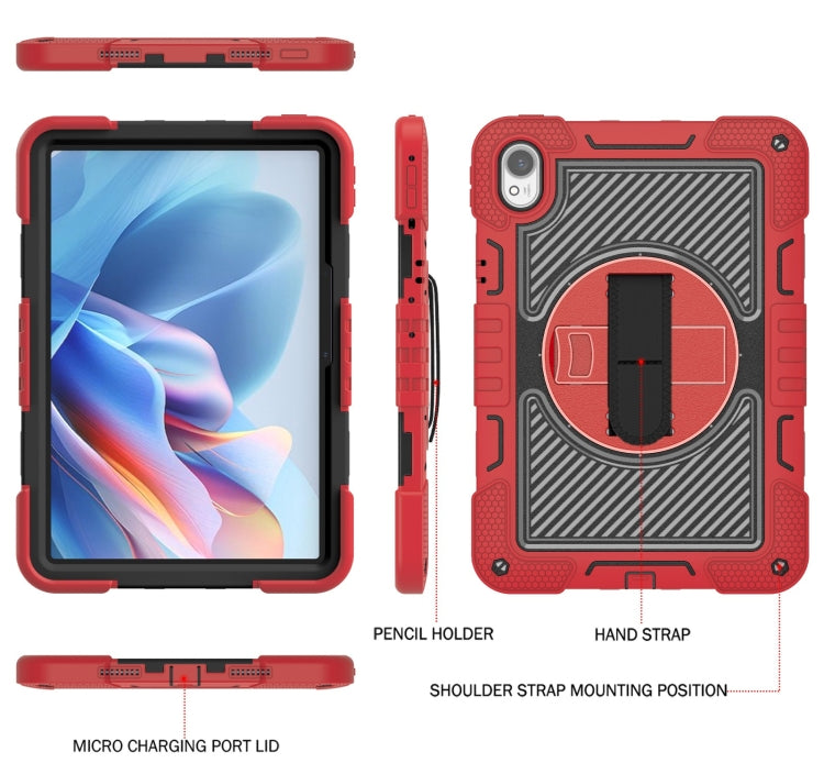 For Huawei MatePad 11.5 2023 360 Degree Rotation PC Contrast Silicone Tablet Case(Red + Black) - Huawei by buy2fix | Online Shopping UK | buy2fix