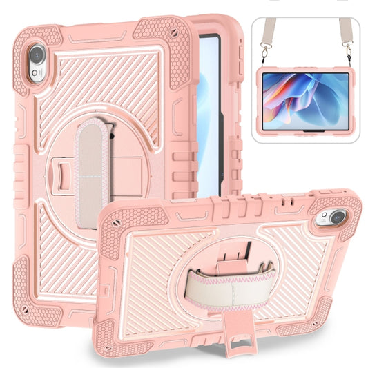 For Huawei MatePad 11.5 2023 360 Degree Rotation PC Contrast Silicone Tablet Case(Rose Gold) - Huawei by buy2fix | Online Shopping UK | buy2fix