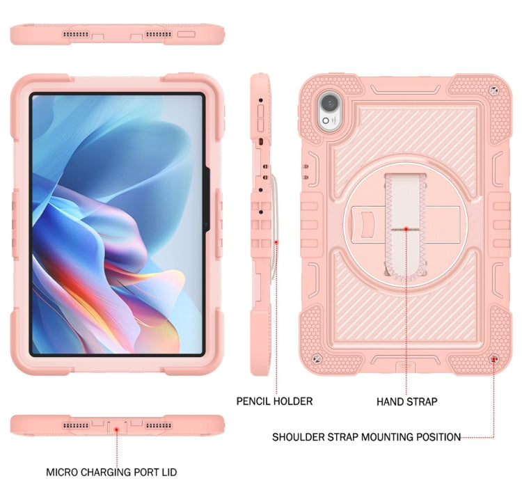 For Huawei MatePad 11.5 2023 360 Degree Rotation PC Contrast Silicone Tablet Case(Rose Gold) - Huawei by buy2fix | Online Shopping UK | buy2fix