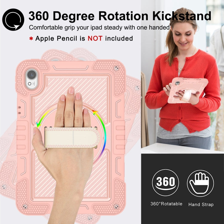 For Huawei MatePad 11.5 2023 360 Degree Rotation PC Contrast Silicone Tablet Case(Rose Gold) - Huawei by buy2fix | Online Shopping UK | buy2fix