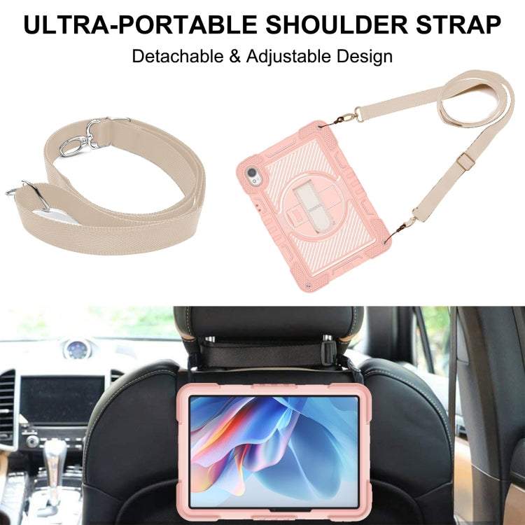 For Huawei MatePad 11.5 2023 360 Degree Rotation PC Contrast Silicone Tablet Case(Rose Gold) - Huawei by buy2fix | Online Shopping UK | buy2fix