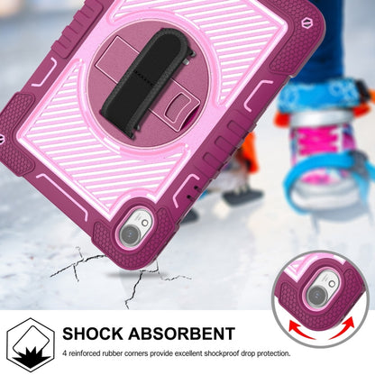 For Huawei MatePad 11.5 2023 360 Degree Rotation PC Contrast Silicone Tablet Case(Rose Red + Pink) - Huawei by buy2fix | Online Shopping UK | buy2fix