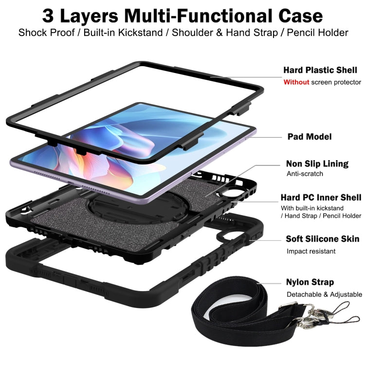 For Huawei MatePad 11.5 2023 360 Degree Rotation PC Contrast Silicone Tablet Case(Black) - Huawei by buy2fix | Online Shopping UK | buy2fix