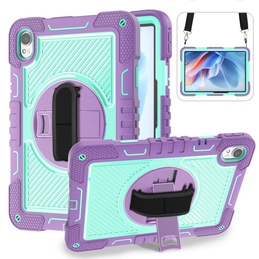For Huawei MatePad 11.5 2023 360 Degree Rotation PC Contrast Silicone Tablet Case(Purple + Mint Green) - Huawei by buy2fix | Online Shopping UK | buy2fix