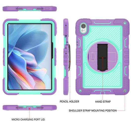 For Huawei MatePad 11.5 2023 360 Degree Rotation PC Contrast Silicone Tablet Case(Purple + Mint Green) - Huawei by buy2fix | Online Shopping UK | buy2fix