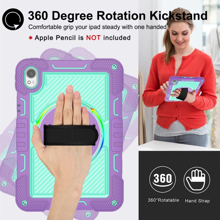 For Huawei MatePad 11.5 2023 360 Degree Rotation PC Contrast Silicone Tablet Case(Purple + Mint Green) - Huawei by buy2fix | Online Shopping UK | buy2fix