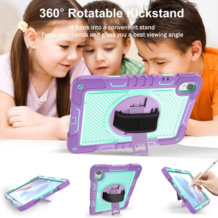 For Huawei MatePad 11.5 2023 360 Degree Rotation PC Contrast Silicone Tablet Case(Purple + Mint Green) - Huawei by buy2fix | Online Shopping UK | buy2fix