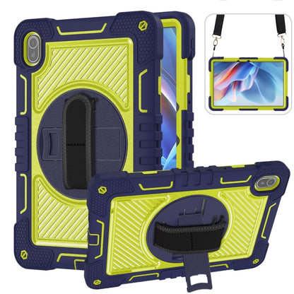 For Huawei MatePad SE 11 360 Degree Rotation PC Contrast Silicone Tablet Case(Navy Blue + Yellow Green) - Huawei by buy2fix | Online Shopping UK | buy2fix