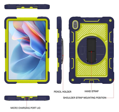 For Huawei MatePad SE 11 360 Degree Rotation PC Contrast Silicone Tablet Case(Navy Blue + Yellow Green) - Huawei by buy2fix | Online Shopping UK | buy2fix