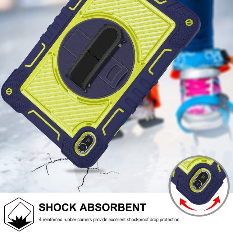 For Huawei MatePad SE 11 360 Degree Rotation PC Contrast Silicone Tablet Case(Navy Blue + Yellow Green) - Huawei by buy2fix | Online Shopping UK | buy2fix