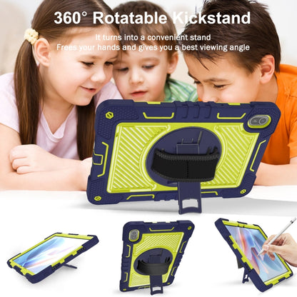 For Huawei MatePad SE 11 360 Degree Rotation PC Contrast Silicone Tablet Case(Navy Blue + Yellow Green) - Huawei by buy2fix | Online Shopping UK | buy2fix