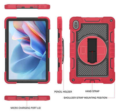 For Huawei MatePad SE 11 360 Degree Rotation PC Contrast Silicone Tablet Case(Red + Black) - Huawei by buy2fix | Online Shopping UK | buy2fix