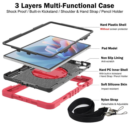 For Huawei MatePad SE 11 360 Degree Rotation PC Contrast Silicone Tablet Case(Red + Black) - Huawei by buy2fix | Online Shopping UK | buy2fix