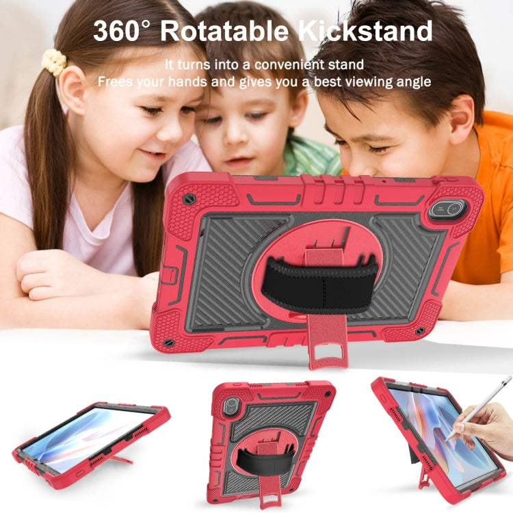For Huawei MatePad SE 11 360 Degree Rotation PC Contrast Silicone Tablet Case(Red + Black) - Huawei by buy2fix | Online Shopping UK | buy2fix