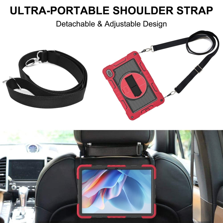 For Huawei MatePad SE 11 360 Degree Rotation PC Contrast Silicone Tablet Case(Red + Black) - Huawei by buy2fix | Online Shopping UK | buy2fix