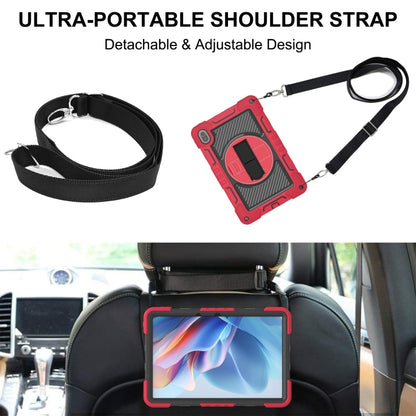 For Huawei MatePad SE 11 360 Degree Rotation PC Contrast Silicone Tablet Case(Red + Black) - Huawei by buy2fix | Online Shopping UK | buy2fix