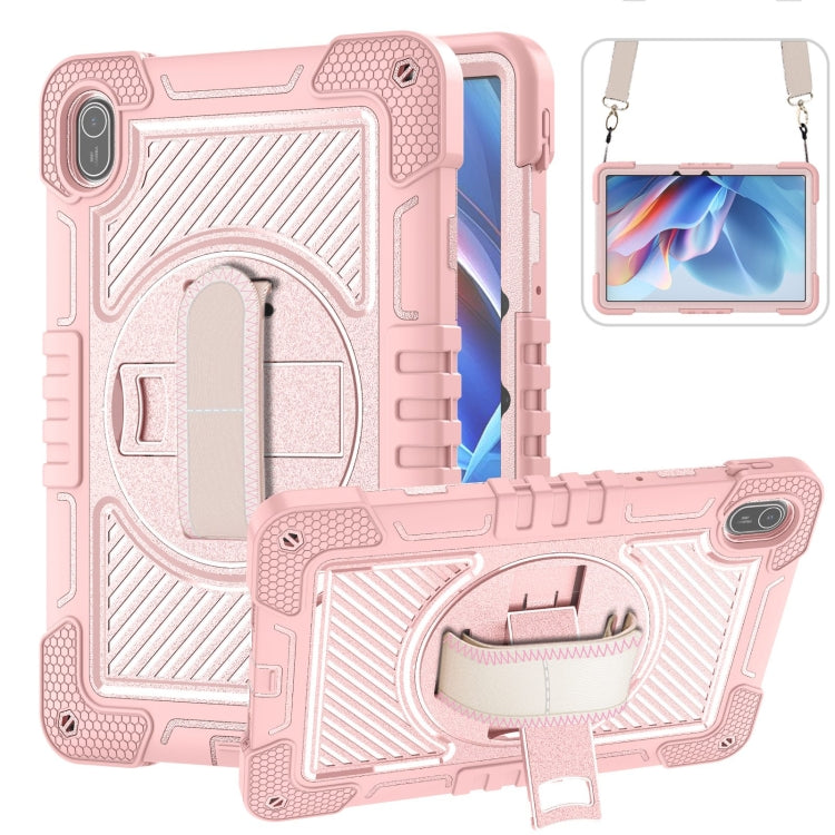 For Huawei MatePad SE 11 360 Degree Rotation PC Contrast Silicone Tablet Case(Rose Gold) - Huawei by buy2fix | Online Shopping UK | buy2fix