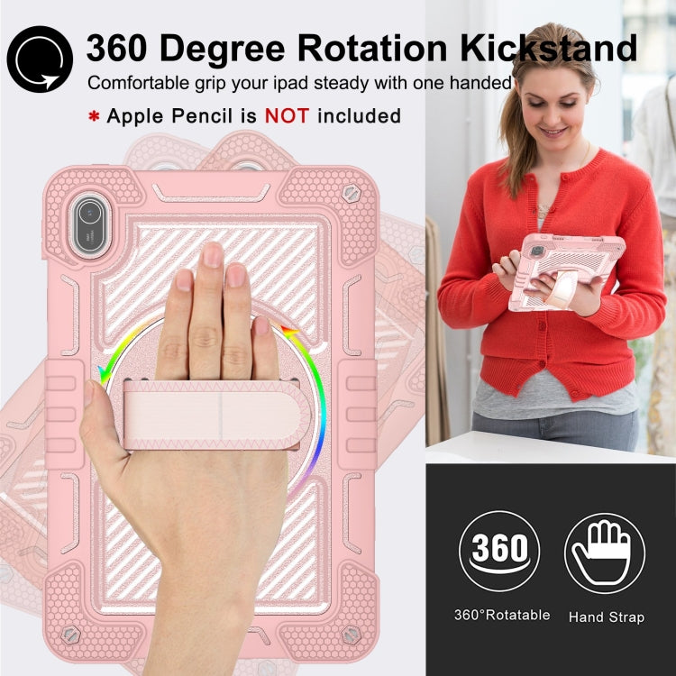 For Huawei MatePad SE 11 360 Degree Rotation PC Contrast Silicone Tablet Case(Rose Gold) - Huawei by buy2fix | Online Shopping UK | buy2fix