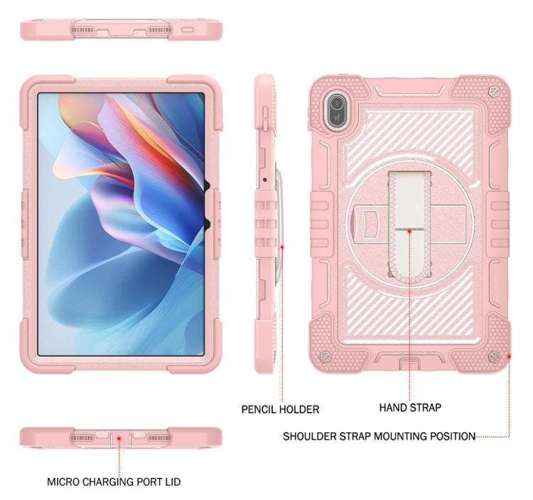 For Huawei MatePad SE 11 360 Degree Rotation PC Contrast Silicone Tablet Case(Rose Gold) - Huawei by buy2fix | Online Shopping UK | buy2fix